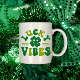 Caneca De Café Lucky Vibes Quatro Folhas