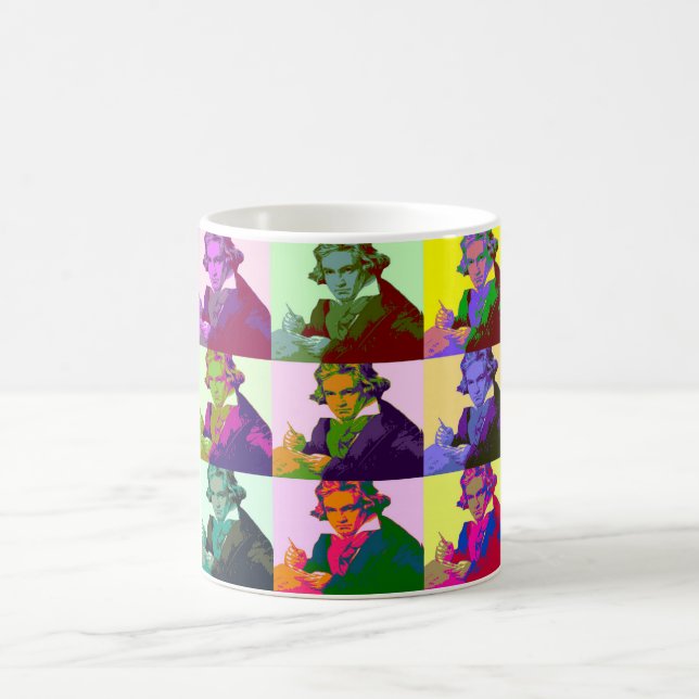 Caneca De Café Ludwig Van Beethoven Pop Art (Centro)