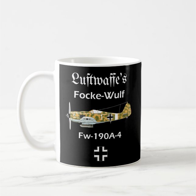 Caneca De Café Luftwaffe Focke-Wulf Fw 190A-4 Wwii Ger Airplane (Esquerda)