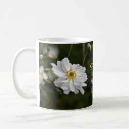 Caneca De Café Lugar Feliz das Flores de Jardim Anêmonas Brancas