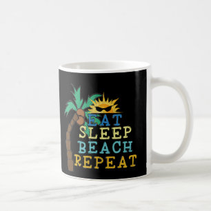 Caneca De Café Lugar Feliz Praia Vintage