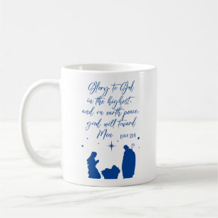 Caneca De Café Luke 2:14 Glória a Deus na maior Natividade