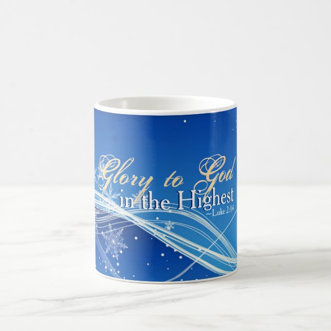Caneca De Café Luke 2:14 "Glória a Deus no Mais Alto" Natal (Centro)