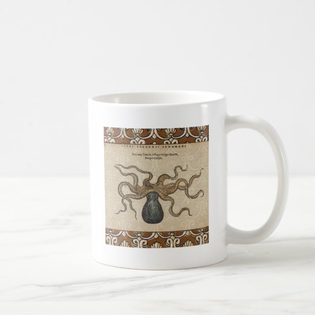 Caneca De Café Lula Kraken Antigo Marinho Costeiro Vida Selvagem (Direita)