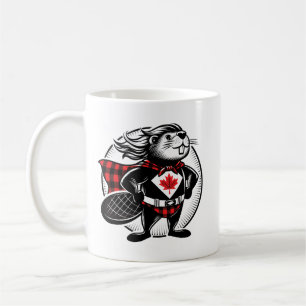 Caneca De Café Lumbrador Canadense de Castor Xadrez Búfalo