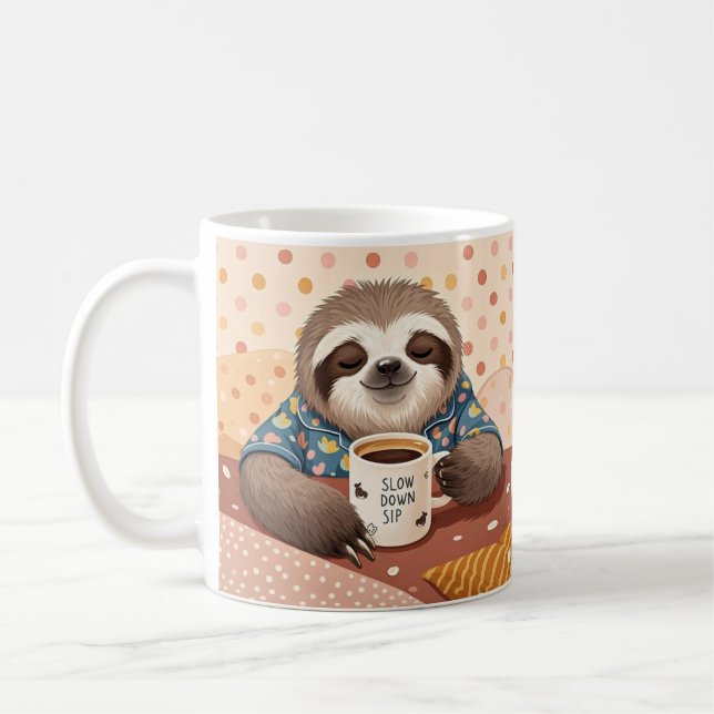 Caneca De Café Luminosidade cartoon com olhos sonolentos exagerad (Esquerda)