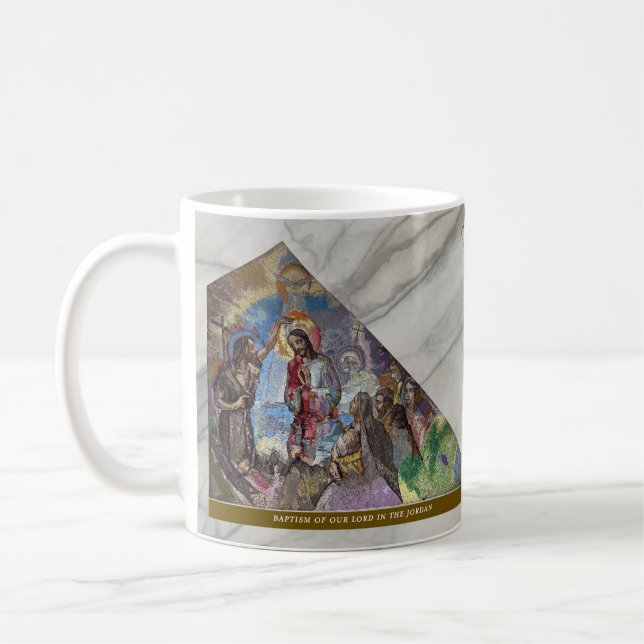 Caneca De Café Luminous Rosary  Mysteries #1: Baptism of Jesus (Esquerda)