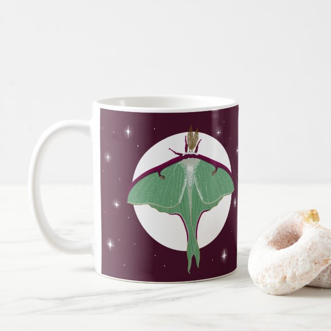 Caneca De Café Luna Moth (Com Donut)