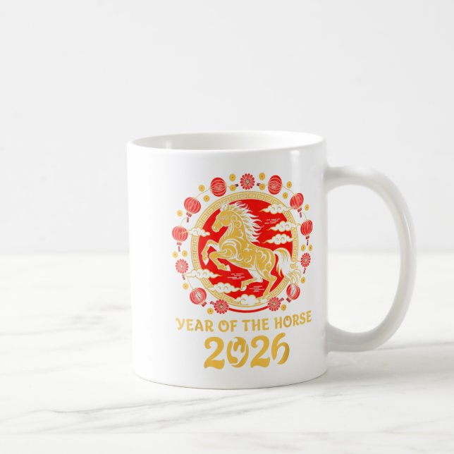 Caneca De Café Lunar Chinese New Year 2026 Year Of The Horse Zodi (Direita)