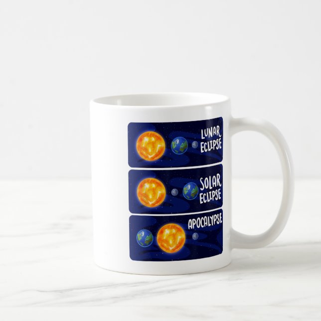 Caneca De Café Lunar Eclipse Solar Apocalypse Astrologia M (Direita)