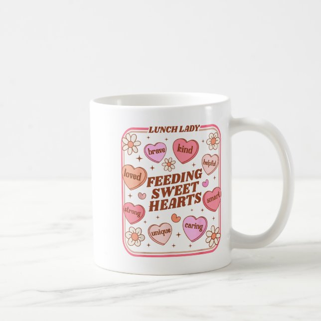 Caneca De Café Lunch Lady Valentines Day Retro Cute Cafeteria Swe (Direita)
