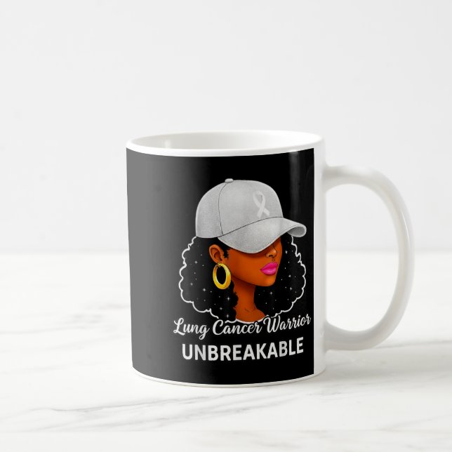 Caneca De Café Lung Cancer Warrior Unbreakable Black Women Awaren (Direita)