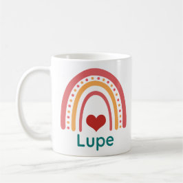Caneca De Café Lupe Vintage Boho Rainbow