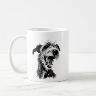 Caneca De Café Lurcher preto e branco   Greyhound Cute