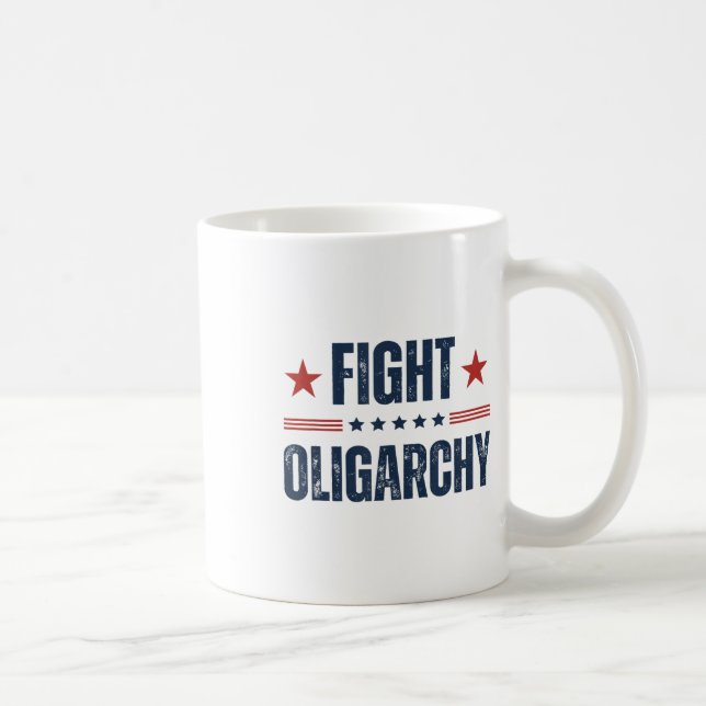 Caneca De Café Luta contra a Oligarchy 2025 (Direita)