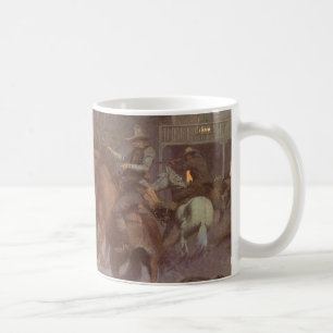 Caneca De Café Luta no Roundup Saloon por Bill Gollings
