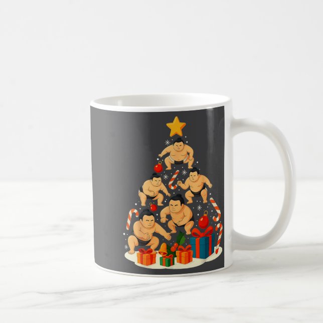 Caneca De Café Luta Sumô Lutador Japonês de Sumô Natal Tr (Direita)