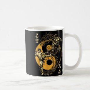 Caneca De Café lutador de MMA Dragon Yin Yang Joelho Chute Artes 