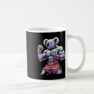 Caneca De Café Lutador de Muay Thai Koala Kickboxing Engraçado