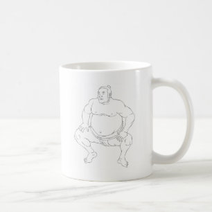 Caneca De Café lutador japonês do sumo