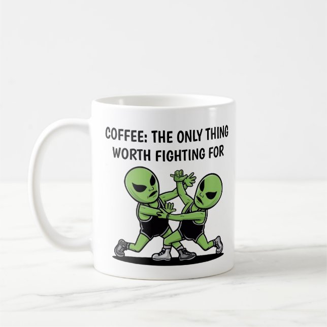 Caneca De Café Lutar contra os Aliens (Esquerda)