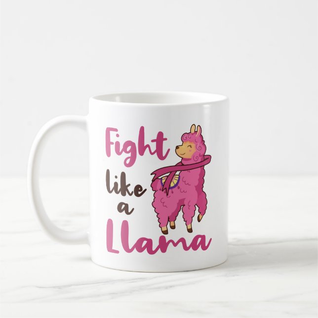 Caneca De Café Lute como um guerreiro de Cancer Llama (Esquerda)
