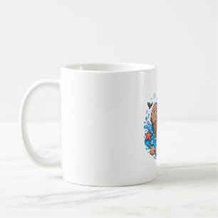 Caneca De Café Lutra Segurando Enfeite de Natal