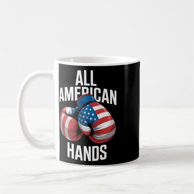Caneca De Café Luvas de Boxe All American Hands Patrióticas Bande (Esquerda)