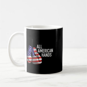 Caneca De Café Luvas de Boxe All American Hands – Patriótico F EU
