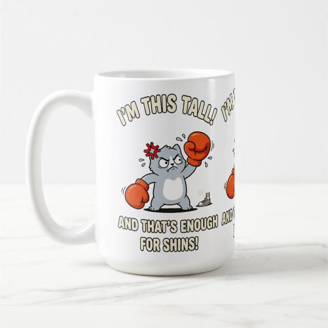 Caneca De Café Luvas de Boxe de Gato Baixo Gatinho Engraçado (Esquerda)