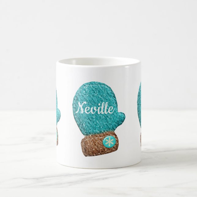 Caneca De Café Luvas de inverno fofas com flocos de neve (Centro)