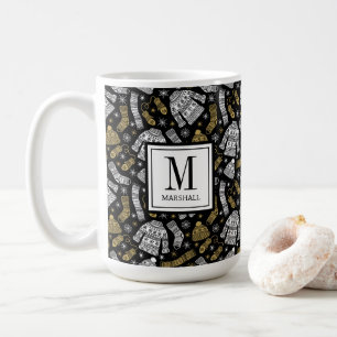 Caneca De Café Luvas de Suéter de Natal Flocos de Neve Monograma