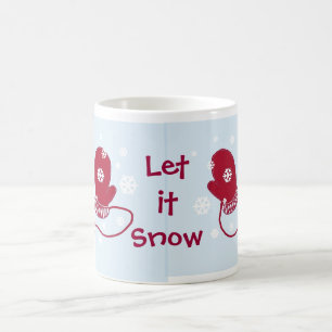 Caneca De Café Luvas Vermelhas - Deixe Nevar