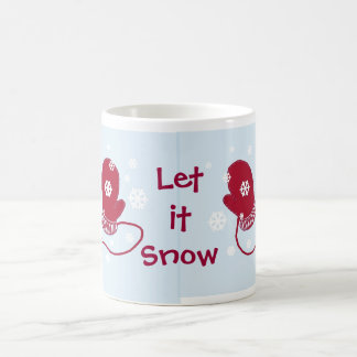 Caneca De Café Luvas Vermelhas - Deixe Nevar