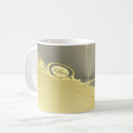 Caneca De Café Luxo decorativo dourado em Monograma de ouro & pra