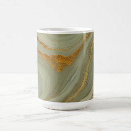 Caneca De Café Luxo ônix com ouro e verde