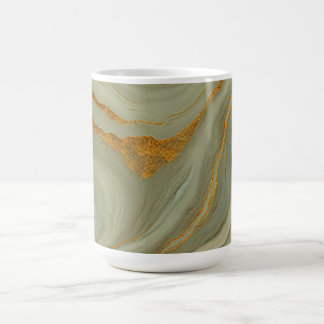 Caneca De Café Luxo ônix com ouro e verde