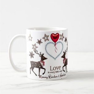 Caneca De Café Luxo Premium Rena Floco de Neve Amor em Cada