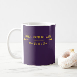 Caneca de Café Luxo Royal Plum Dourada