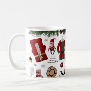 Caneca De Café Luxuoso Elfo Equipe Férias Colagem Clássico Tecido