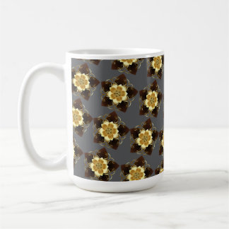 Caneca De Café Luxury Golden Floral Mandala Ornamental Design
