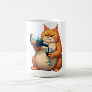 Caneca De Café Luxury Tipsy Cat Modern Art Illustration
