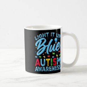 Caneca De Café Luz Azul Autismo Sensibilização Homens Mulheres Cr