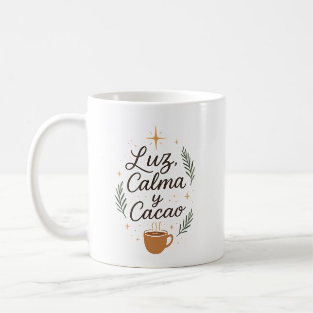 Caneca De Café ✨ Luz, Calma y Cacao – Diseño Navideño Aesthetic  (Esquerda)
