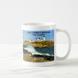 Caneca De Café Luz de Neddick do cabo ("o Nubble "), Maine