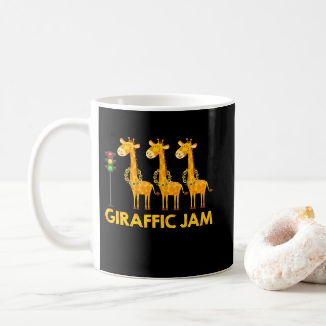 Caneca De Café Luz de Tráfego Giraffe em Jam Cute (Com Donut)