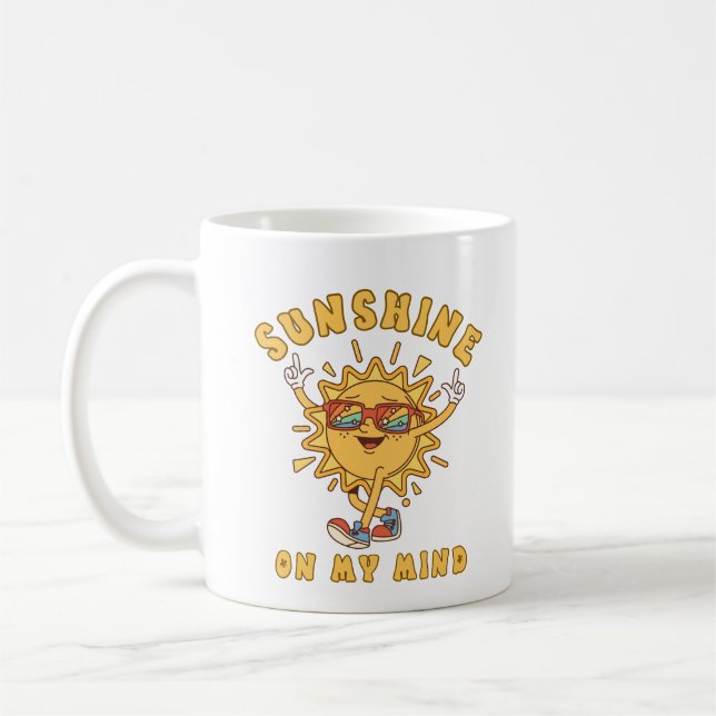 Caneca De Café Luz do Sol na Minha Mente Um Sol Engraçado (Esquerda)