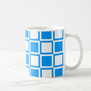 Caneca De Café Luz - quadrados corajosos azuis da modificação