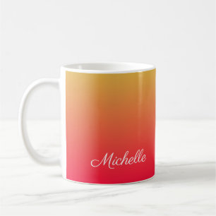 Caneca De Café Luz vermelha e amarela da chama personalizada