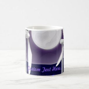 Caneca De Café Luzes da cidade da turbina do moinho de vento na